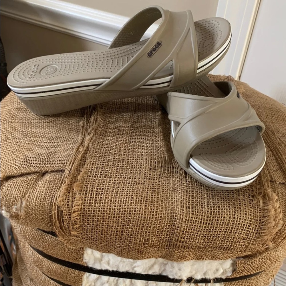 Crocs wedge sandals size 8